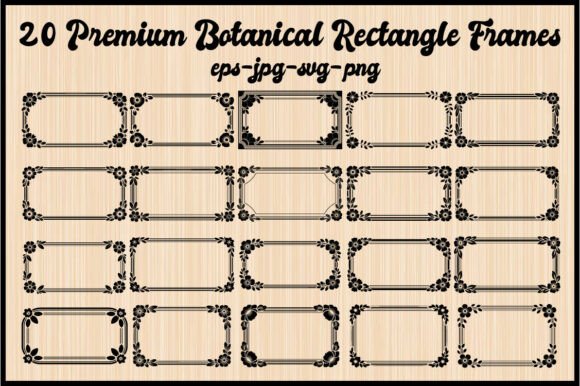 20 Premium Botanical Rectangle Frames for Designers