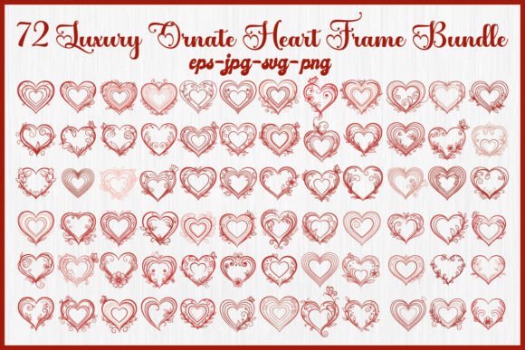 72 Luxury Ornate Heart Frame Bundle: A Designer’s Perspective