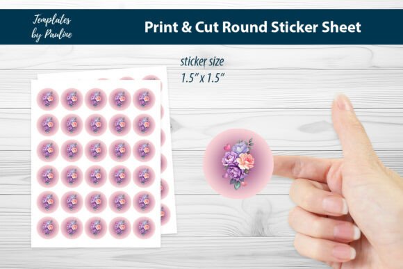Birthday Peony Heart Round Sticker Sheet: Graphics and Print Templates Review