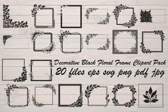 Decorative Black Floral Frame Graphics and Decorative Elements Review