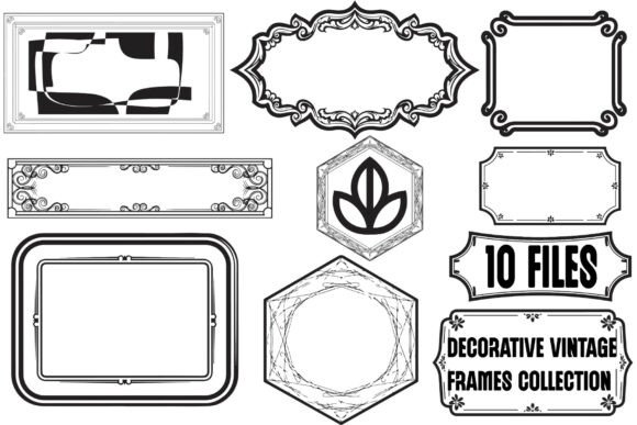 Decorative Vintage Frames Graphics for Crafts