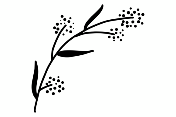 Floral Laurel Branch Graphics for Crafts
