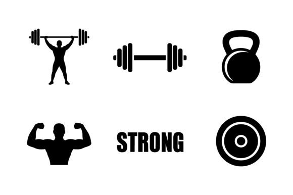 Gym Fitness Workout Vector Silhouette: A Bold Graphic Asset for Local Business Branding