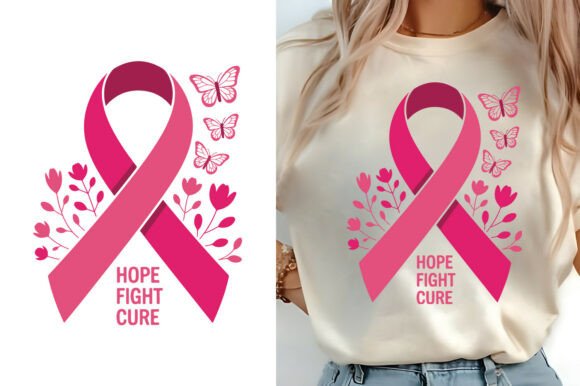 Hope Fight Cure Breast Cancer T-shirt Graphics and T-Shirt Designs