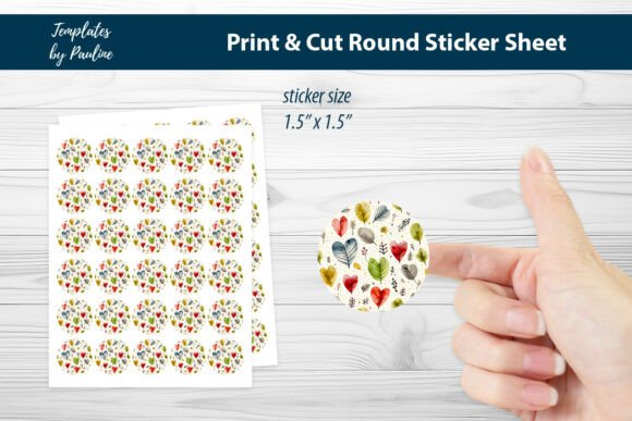 Memory Heart Round Sticker Sheet Graphics and Print Templates Review