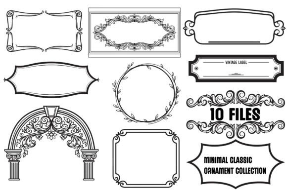 Minimal Classic Ornament Frames Graphics for Crafts