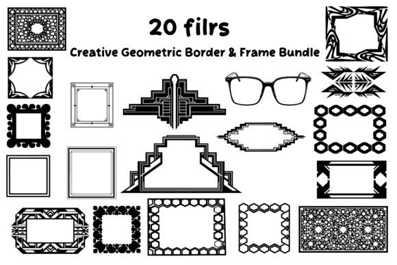 Modern Black Decorative Vector Set for Graphics and Crafts