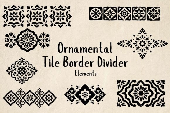 Ornamental Tile Border Divider Graphics and Icons Review