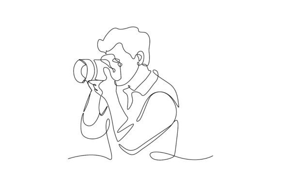 Photographer One Line Art: A Minimalist Illustration for Modern Branding