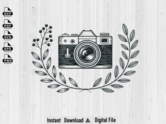 Premade Camera SVG for Crafts and Graphics: A Photographer's Logo Asset