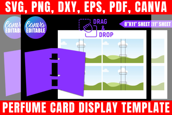 Reviewing Perfume Card Display Canva Template for Embroidery