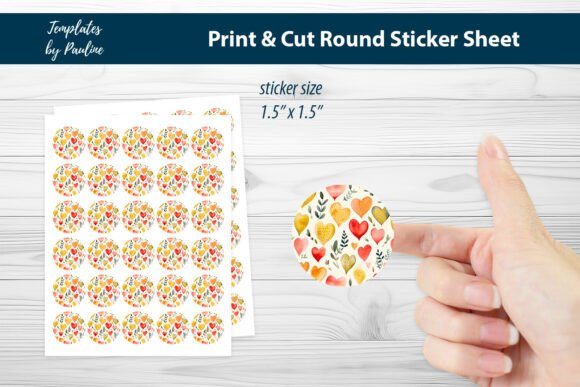 Scrapbooking Heart Round Sticker Sheet Graphics and Print Templates Review