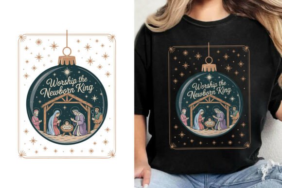 Worship the Newborn King Christian Shirt Graphics and T-Shirt Designs